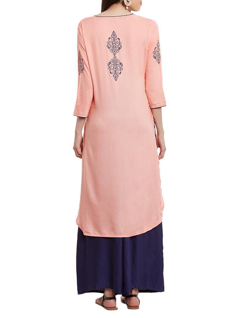 high low block print kurta - 12251066 - Zoom Image - 3