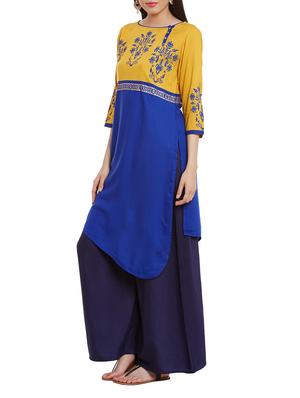 asymmetric block print kurta - 12251075 - Standard Image - 2