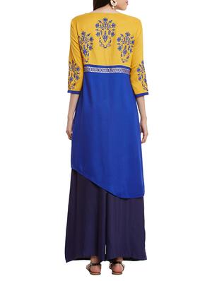 asymmetric block print kurta - 12251075 - Standard Image - 3