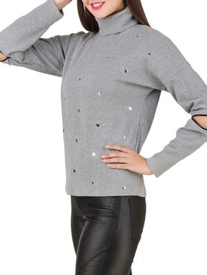grey cotton turtle neck sweatshirt - 12251260 - Standard Image - 2