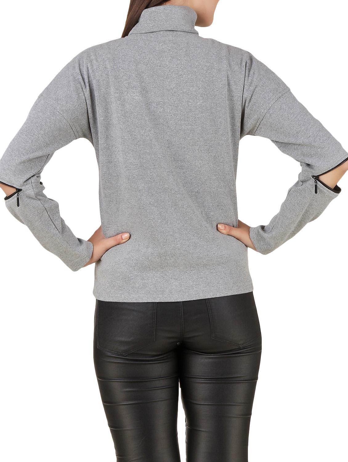 grey cotton turtle neck sweatshirt - 12251260 - Zoom Image - 3