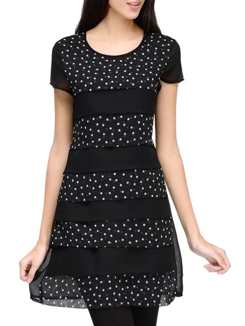 round neck polka dot tunic - 12252288 - Standard Image - 1