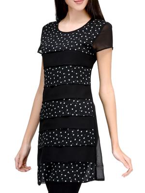 round neck polka dot tunic - 12252288 - Standard Image - 2