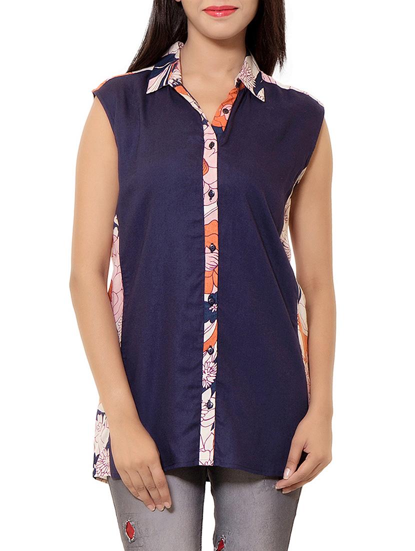 contrast detail blue shirt - 12252311 - Zoom Image - 1