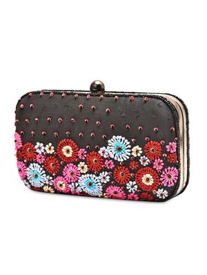 black silk, metal alloy clutch - 1225284 - Standard Image - 5
