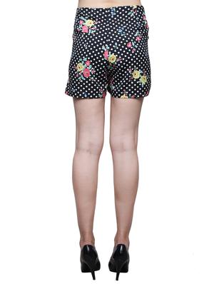 black printed crepe skorts - 12253135 - Standard Image - 3