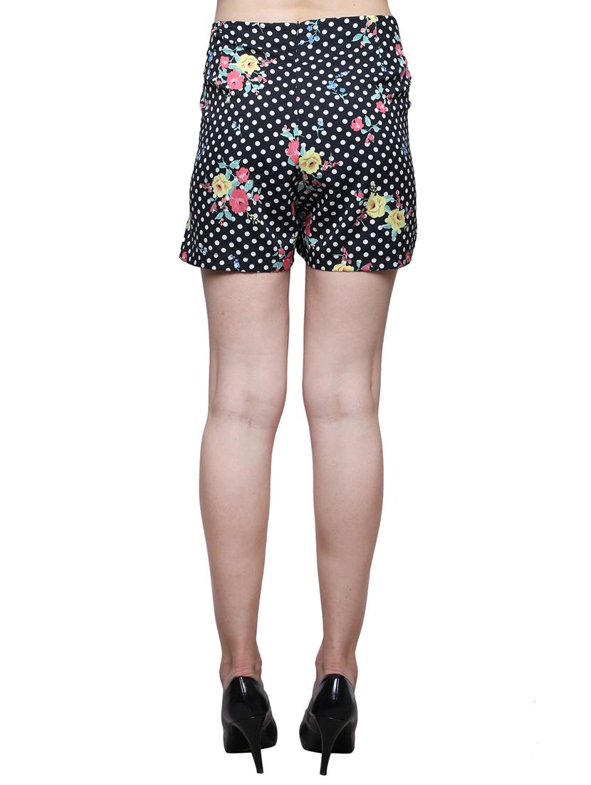 black printed crepe skorts - 12253135 - Zoom Image - 3