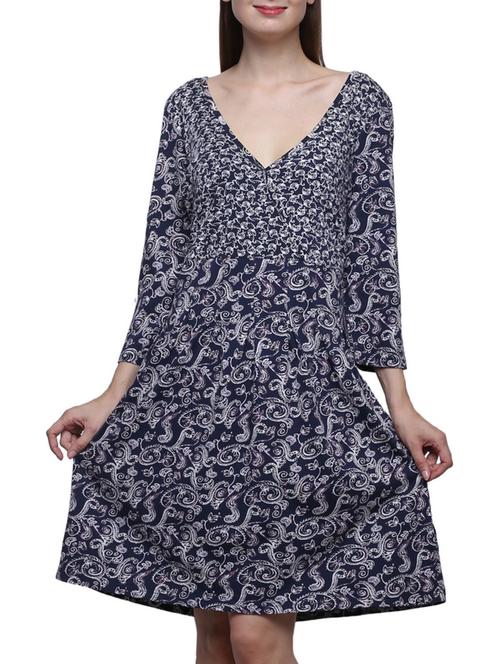 navy blue cotton aline dress - 12253701 - Standard Image - 1