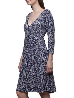 navy blue cotton aline dress - 12253701 - Standard Image - 2