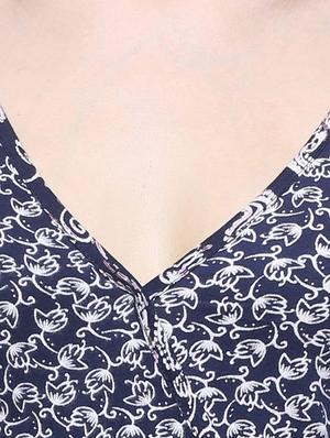 navy blue cotton aline dress - 12253701 - Standard Image - 4