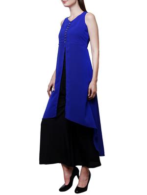 blue georgette highlow kurta - 12253726 - Standard Image - 2