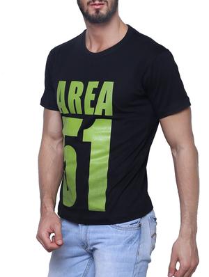 black cotton front print tshirt - 12256008 - Standard Image - 2