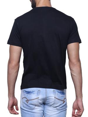 black cotton front print tshirt - 12256008 - Standard Image - 3