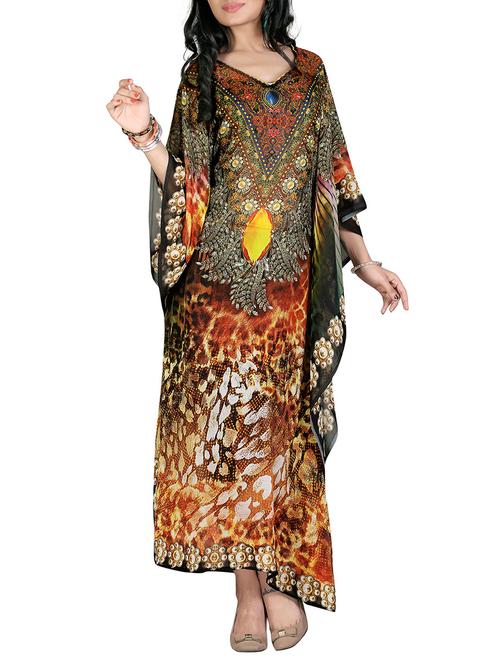 multicolored printed georgette kaftan - 12260711 - Standard Image - 1