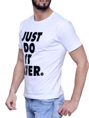white cotton chest print t-shirt - 12262867 - Standard Image - 2