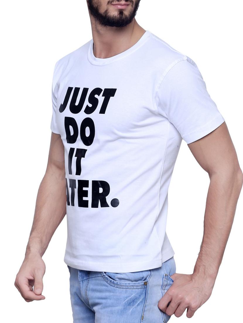 white cotton chest print t-shirt - 12262867 - Zoom Image - 2