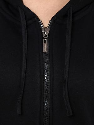 black cotton hooded sweatshirt - 12263257 - Standard Image - 4