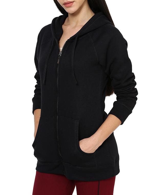 black cotton hooded sweatshirt - 12263257 - Zoom Image - 2