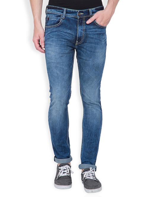 navy blue cotton slim jeans - 12264257 - Very Small Image - 1