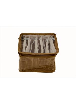 brown cotton polyester blend pouch - 12266294 - Standard Image - 2