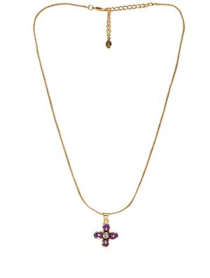 golden peacock gold plated purple floral shaped women chain pendant - 12266408 - Standard Image - 2