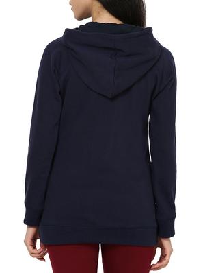 navy blue fleece hooded sweatshirt - 12267086 - Standard Image - 3