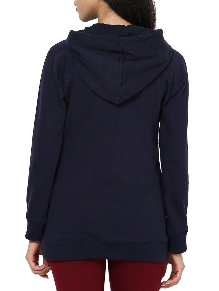 navy blue fleece hooded sweatshirt - 12267086 - Zoom Image - 3