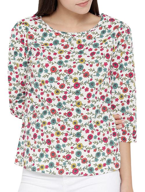 white floral printed regular top - 12267618 - Standard Image - 1