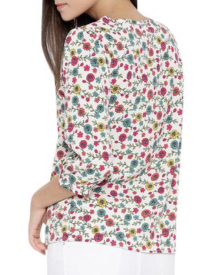white floral printed regular top - 12267618 - Standard Image - 3