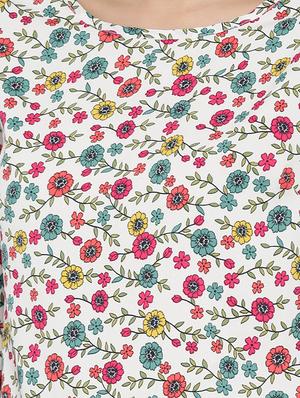 white floral printed regular top - 12267618 - Standard Image - 4