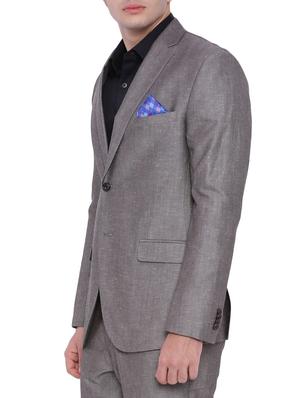 navy blue linen formal blazer - 12268440 - Standard Image - 2