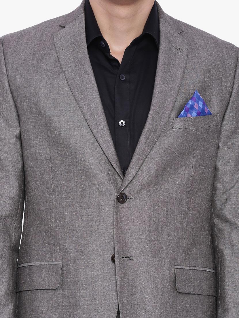 navy blue linen formal blazer - 12268440 - Zoom Image - 4