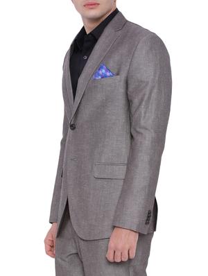 navy blue linen formal blazer - 12268448 - Standard Image - 2