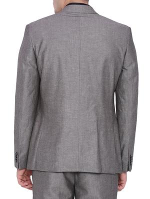 navy blue linen formal blazer - 12268448 - Standard Image - 3