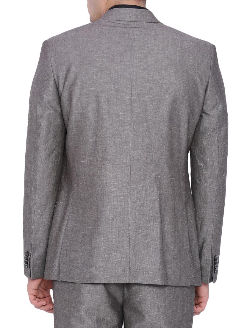 navy blue linen formal blazer - 12268448 - Zoom Image - 3