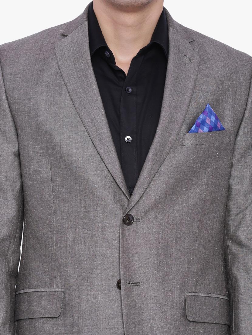navy blue linen formal blazer - 12268448 - Zoom Image - 4