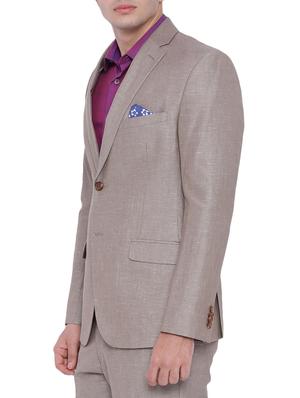 beige linen formal blazer - 12268449 - Standard Image - 2