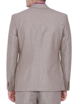 beige linen formal blazer - 12268449 - Standard Image - 3