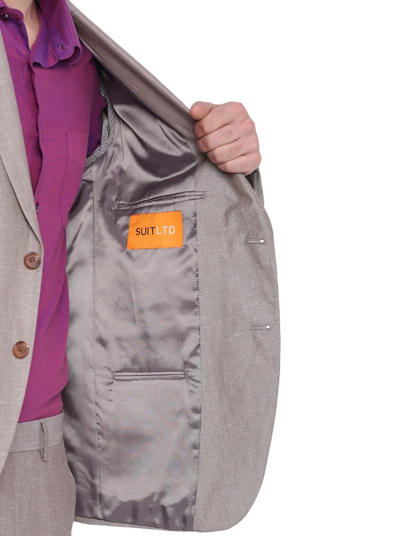 beige linen formal blazer - 12268449 - Zoom Image - 5