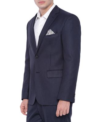 navy blue polyester formal blazer - 12268450 - Standard Image - 2