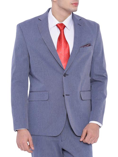 blue cotton formal blazer - 12268456 - Standard Image - 1