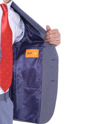 blue cotton formal blazer - 12268456 - Standard Image - 5