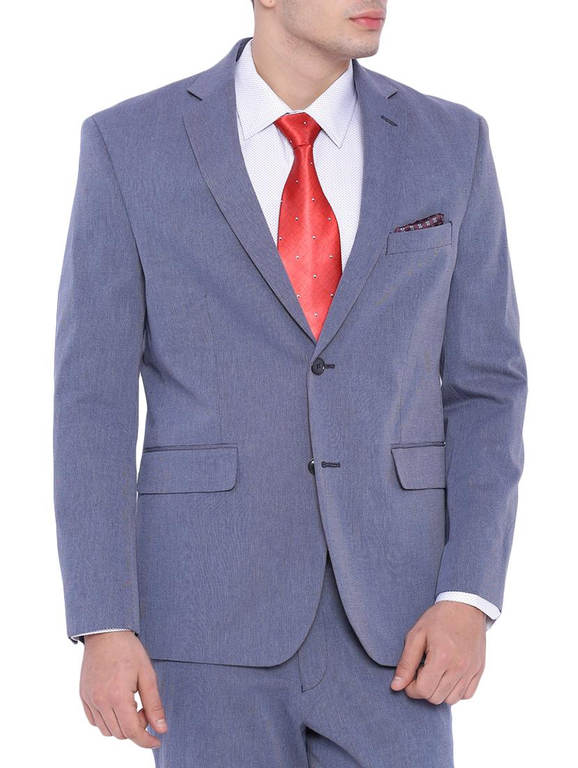 blue cotton formal blazer - 12268456 - Zoom Image - 1