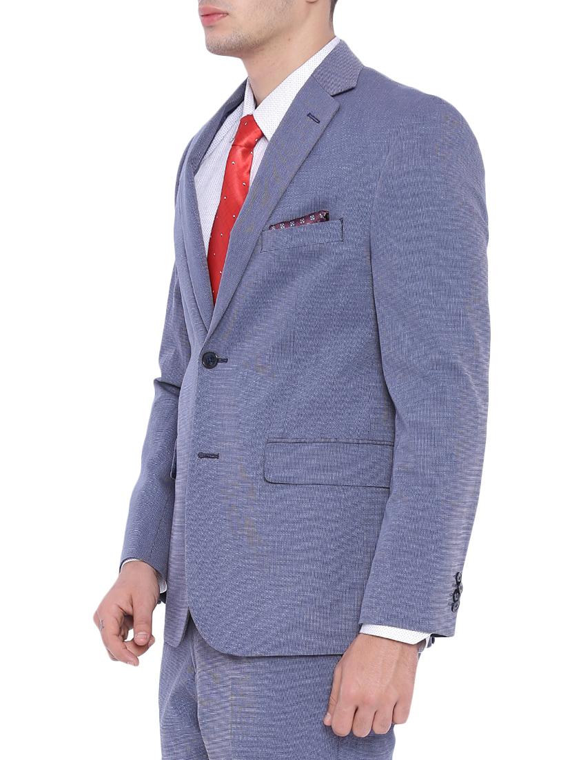 blue cotton formal blazer - 12268456 - Zoom Image - 2