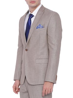 beige linen formal blazer - 12268464 - Standard Image - 2