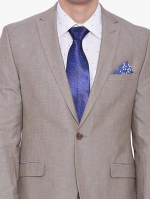 beige linen formal blazer - 12268464 - Standard Image - 4