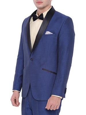 blue linen formal blazer - 12268471 - Standard Image - 2