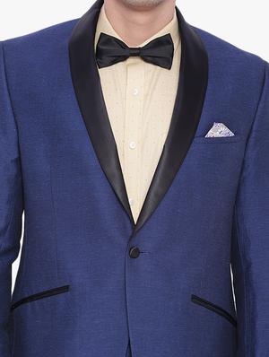 blue linen formal blazer - 12268471 - Standard Image - 4