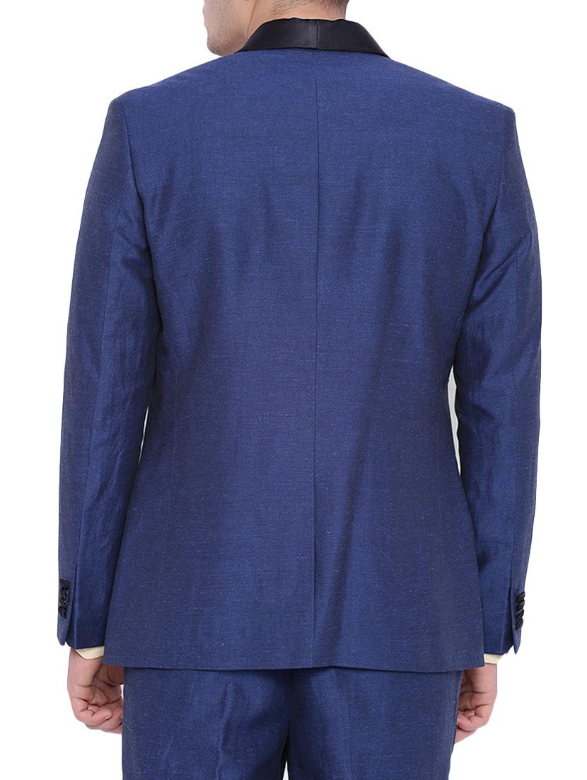 blue linen formal blazer - 12268471 - Zoom Image - 3