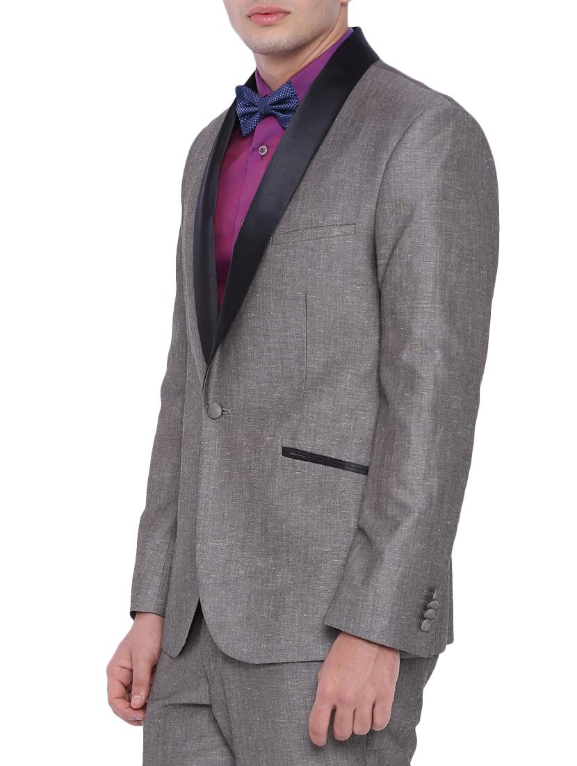 beige linen formal blazer - 12268474 - Zoom Image - 2